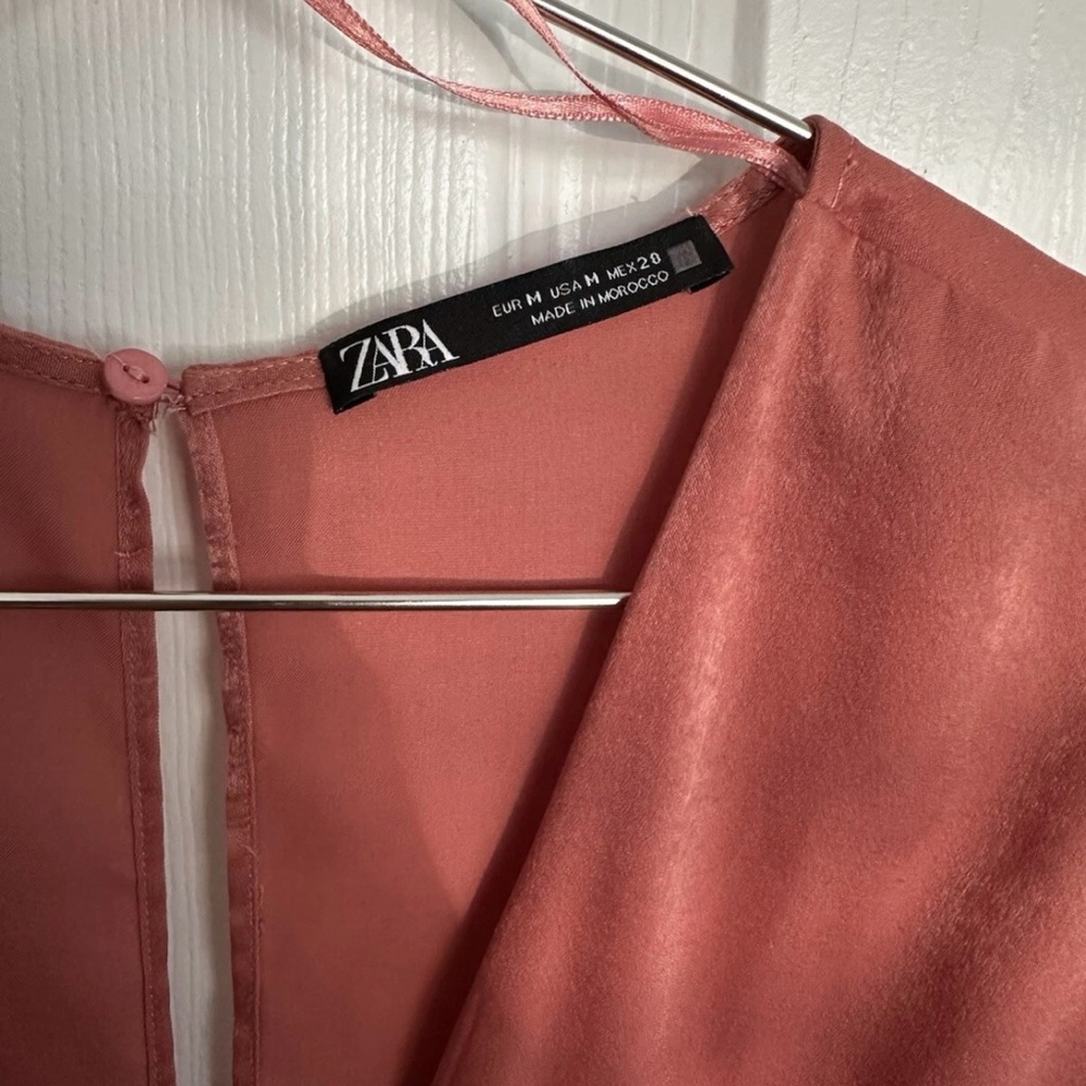 Zara Chic Pink Wrap Jumpsuit Romper Dusty Pink - Picture 5 of 9